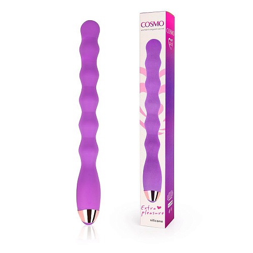 Фиолетовый ребристый вибромассажёр Bior toys CSM-23148 (30,5 см)