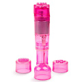 Розовая виброракета с 4 сменными колпачками Brazzers BRV020