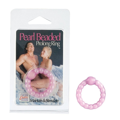 Фиолетовое эрекционное кольцо California Exotic Novelties Pearl Beaded SE-1425-14-2