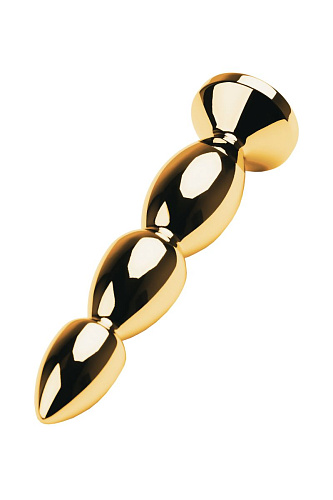 Золотистый анальный стимулятор с фиолетовым кристаллом ToyFa 717042-4 (14 см)