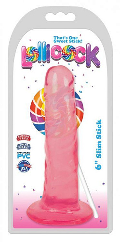 Розовый фаллоимитатор XR Brands Slim Stick Dildo AF798-Cherry (15,2 см)