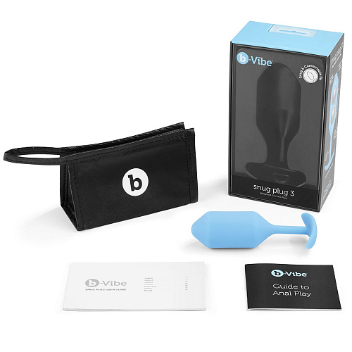 Голубая пробка для ношения b-Vibe Snug Plug 3 BV-009-TL (12,7 см)