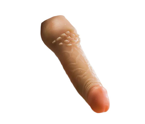 Телесный фаллоимитатор с шипиками на трусиках с плугом LOVETOY (А-Полимер) 280903 (17,8 см)