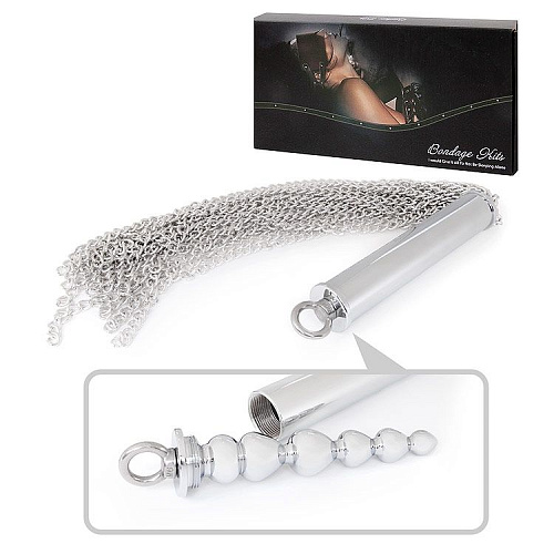 Серебристая металлическая плеть с рукоятью-втулкой Bior toys NTU-80503 (56 см)