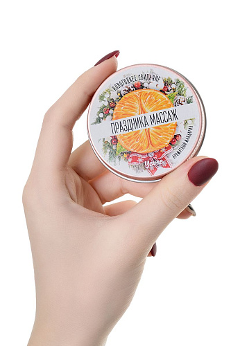 Массажная свеча с ароматом мандарина ToyFa «Праздника массаж»  722011