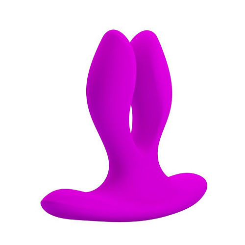 Лиловый универсальный вибромассажёр для пар с пультом ДУ Baile Magic Fingers U BI-014478W