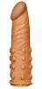 Коричневая насадка-удлинитель Lovetoy Add 2 Pleasure X Tender Penis Sleeve LV1054 brown (18 см)