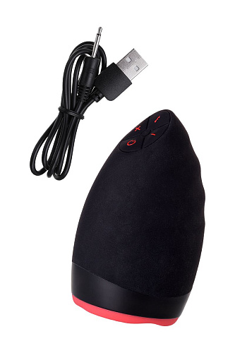 Перезаряжаемый мастурбатор чёрно-красного цвета Erotist Lava 543002