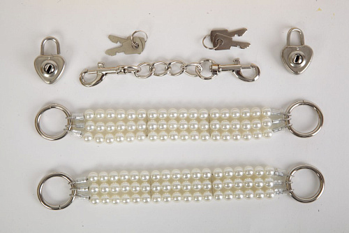 Наручники из перламутровых бус White Label 47501-2-MM