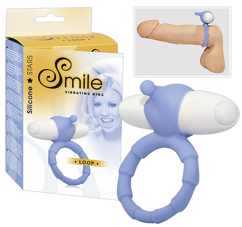 Нежно-голубое эрекционное кольцо с вибропулей Orion 0571873