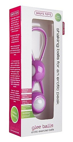 Розово-белые вагинальные шарики Shots Media BV Glee Balls SHT101PNK