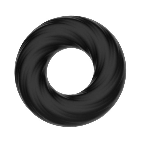 Чёрное эластичное эрекционное кольцо Baile Super Soft BI-210181