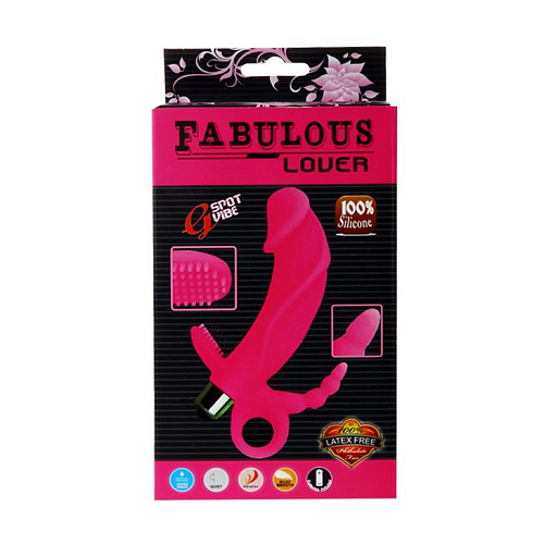 Розовый вибромассажёр для стимуляции точки G, клитора и анальной зоны Baile BI-040026-0101 (13,2 см)