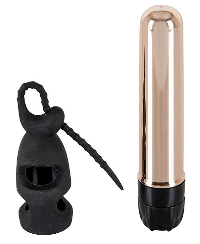 Чёрные с серебристым лассо для сосков со съемным вибромеханизмом Orion Silicone nipple clamps 0585866