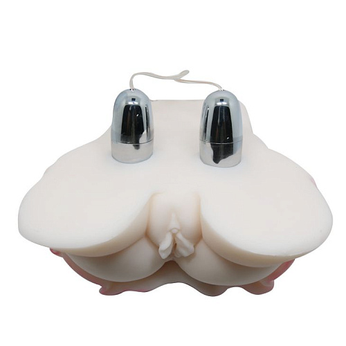 Мастурбатор-полуторс телесного цвета с имитацией одежды и 2 любовными входами Baile BM-009180-1