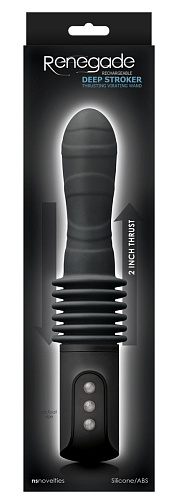 Чёрный вибромассажёр с поступательным движением NS Novelties Deep Stroker NSN-1119-03 (29,2 см)