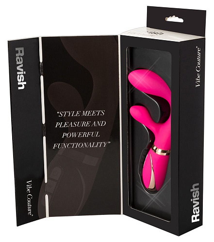 Розовый вибратор со стимулятором клитора Orion Ravish 05944400000 (17 см)