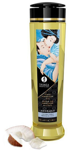 Массажное масло для тела с ароматом кокоса Shunga Adorable 1210 (240 мл)