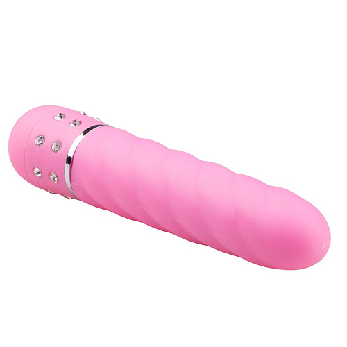 Розовый мини-вибратор EDC Wholesale Diamond Twisted Vibrator ET087PNK (11,4 см)