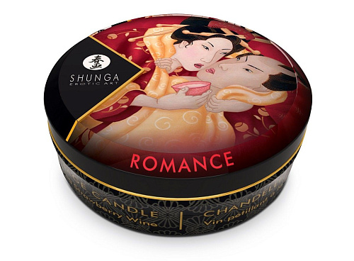 Массажная свеча с ароматом клубничного вина Shunga Sparkling Strawberry Wine 4608