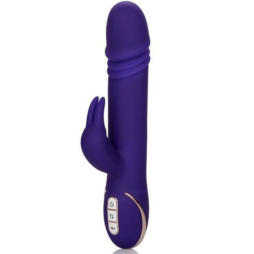 Фиолетовый вибратор с поступательным движением California Exotic Novelties Jack Rabbit Signature Silicone Thrusting Rabbit SE-0609-10-3 (20 см)