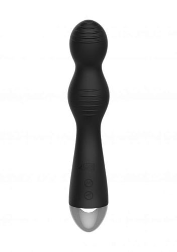 Чёрный вибратор с электростимуляцией Shots Media BV E-Stimulation G-spot Vibrator ELC002BLK (19,5 см)