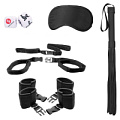 Чёрный игровой набор БДСМ Shots Media BV Bed Post Bindings Restraing Kit OU377BLK