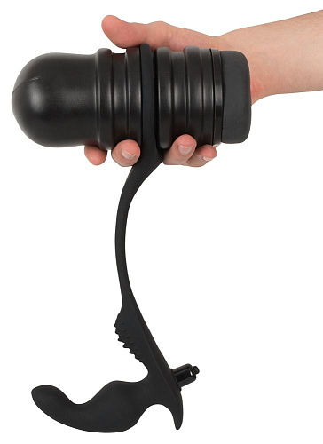 Чёрный мастурбатор с анальной вибровтулкой Orion The Surge 0592846