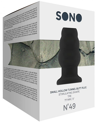 Чёрная анальная пробка с тоннелем Shots Media BV №49 Small Hollow Tunnel Butt Plug 3 Inch SON049BLK (7,7 см)