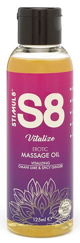 Массажное масло c ароматом лайма и имбиря Stimul8 Massage Oil Vitalize STV97415 (125 мл)