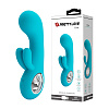 Бирюзовый вибратор с клиторальным отростком Baile Chris BI-014507-2 (15,4 см)