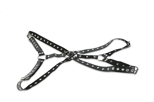 Чёрный ремневой бондаж на тело Пикантные штучки DP307