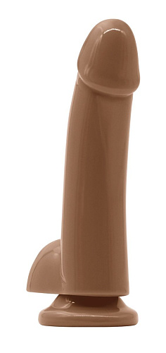 Кофейный гладкий фаллоимитатор на присоске с мошонкой NS Novelties Smooth 4 Inch Dildo NSN-0928-02 (14,6 см)