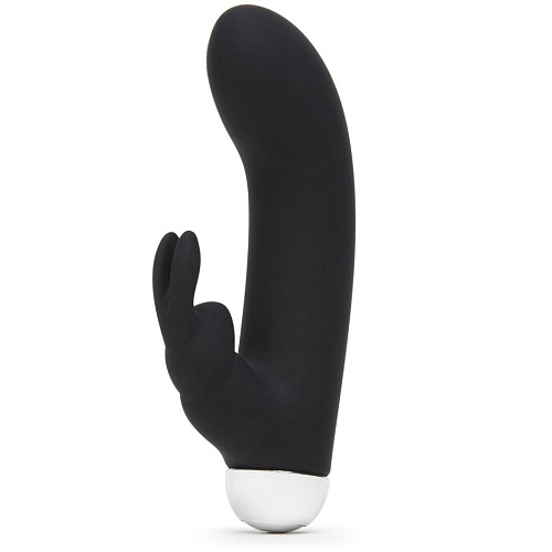 Чёрный вибратор с клиторальным отростком Fifty Shades of Grey Greedy Girl Mini Rabbit Vibrator FS-74951 (14 см)