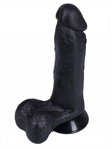Чёрный фаллоимитатор-реалистик на присоске Сумерки богов №1 351-01 BX DD (19 см)