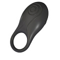 Чёрное эрекционное кольцо с вибрацией OVO OVO A2 BLACK