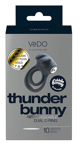 Чёрное эрекционное кольцо VeDO Thunder Bunny 05979960000