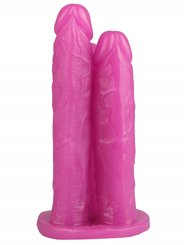 Розовый тройной фаллоимитатор Сумерки богов 1015-74 BX DD (24 см)