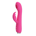 Розовый вибромассажёр-кролик с имитацией оральных ласк Baile Rachel BI-014783-1 (19,9 см)