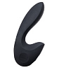 Нереалистичный вибратор чёрного цвета с клиторальным отростком Sense Max SVB (16 см)