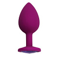 Пурпурная анальная пробка с сиреневым кристаллом Eroticon P3409-13 (8,4 см)