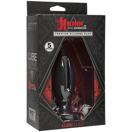 Чёрная анальная пробка Doc Johnson Kink Wet Works Lube Luge Premium Silicone Plug 5 2401-03-BX (12,7 см)