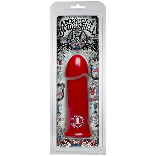 Красный фаллоимитатор Doc Johnson American Bombshell B-7 Torpedo Cherry Bomb 0270-06-CD (17,8 см)