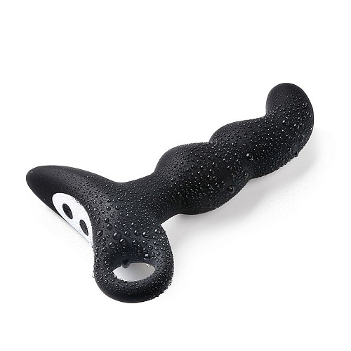 Чёрный силиконовый анальный вибромассажер-ёлочка Erokay EK-2507