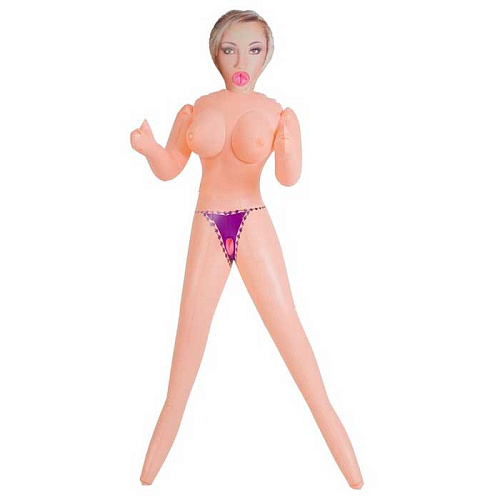 Светловолосая, телесного цвета  надувная секс-кукла ToyFa 117001