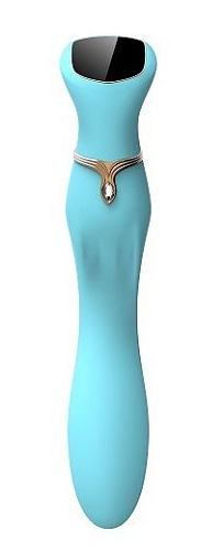 Голубой вибратор с screen-touch управлением Viotec MIRACLE CHANCE 1806B1 (21 см)