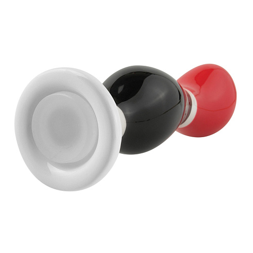 Анальный керамический стимулятор красный с чёрным Pipedream CERAMIX №3 PD4903-00 (8,8 см)