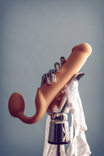 Телесный безремневой страпон Strap-on-me Silicone Bendable Strap-On XL 6012925