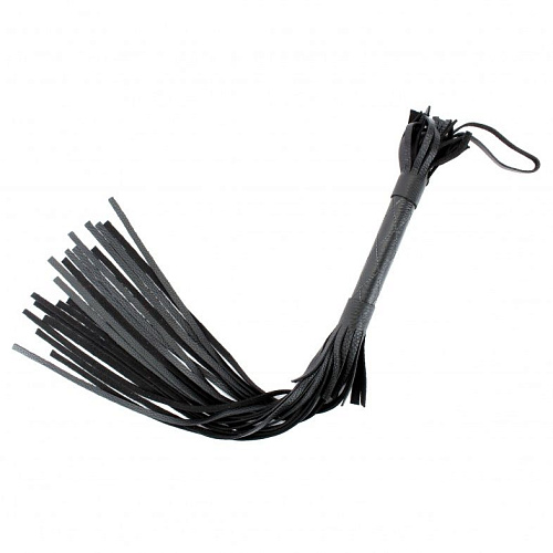 Чёрная плётка из натуральной кожи БДСМ арсенал 54005