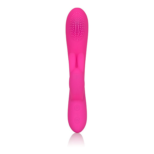 Розовый перезаряжаемый вибромассажёр California Exotic Novelties Embrace Massaging Rabbit SE-4609-20-3